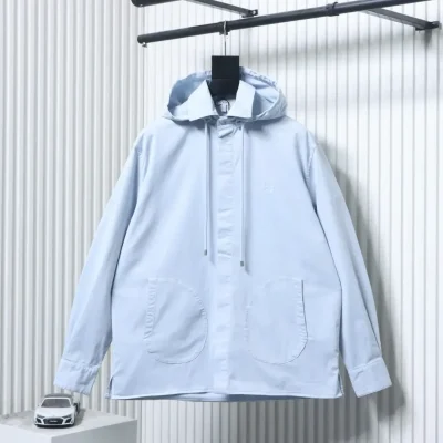 Hooded jacket in dusty blue - etkick reps