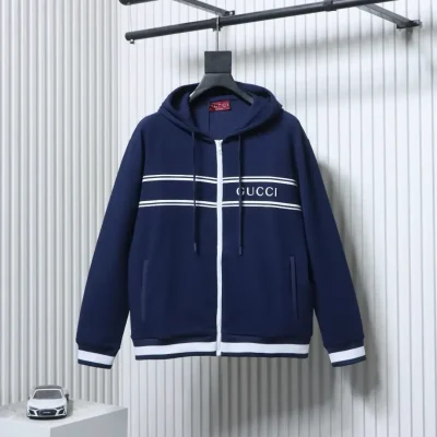 Hooded jacket with zipper and letter G - etkick reps
