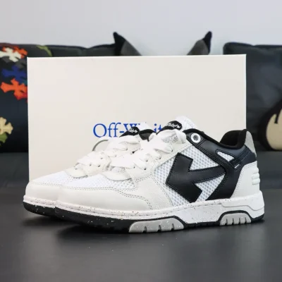 OFF-WHITE Out Of Office Leather Sneakers White Grey Black - etkick reps