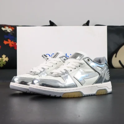 OFF-WHITE Out Of Office fashion sneakers silver white - etkick reps