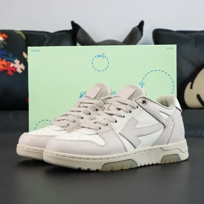 OFF-WHITE Out Of Office leather sneakers beige - etkick reps