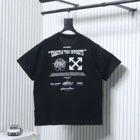 OFF-WHITE Short-sleeved shirt with embroidered logo and arrow slogan