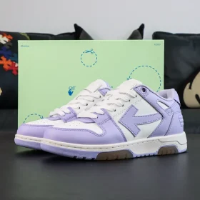 Off-White Out Of Office Leather Sneakers Casual Premium Version In Purple And White