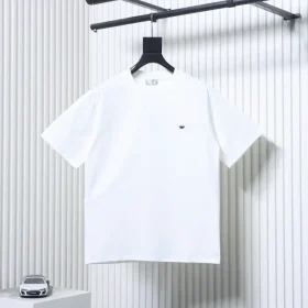 Short-sleeved T-shirt for couples with embroidered bee logo