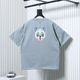 Short-sleeved T-shirt with embroidered kitten logo