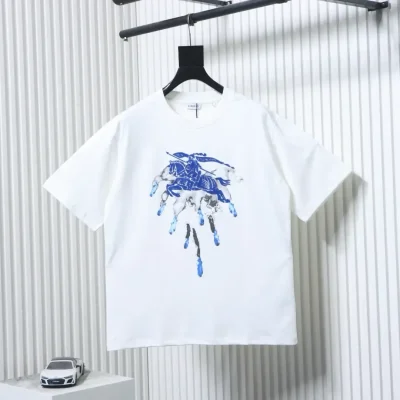 Short-sleeved T-shirt with toothbrush embroidery and spray pattern by Warhorse - etkick reps