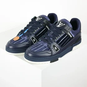 Trainer Sneakers Navy Blue And Velvet